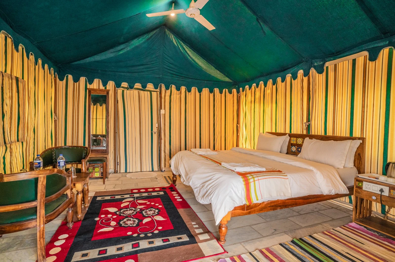 Luxury desert camp tents at Sam Sand Dunes